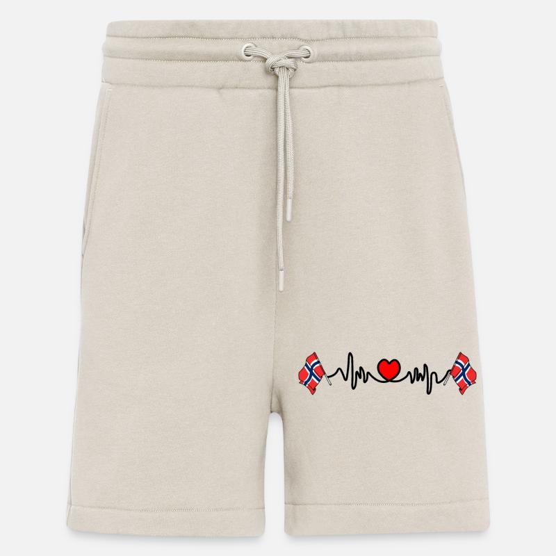 Heart rate cardio flag Norway - Shorts - made by SPREAD - WARM CLAY