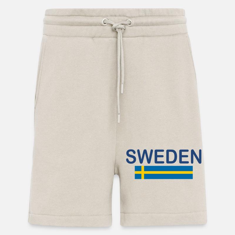 Drapeau de la Suède - Short bio décontracté fabriqué en UE - WARM CLAY