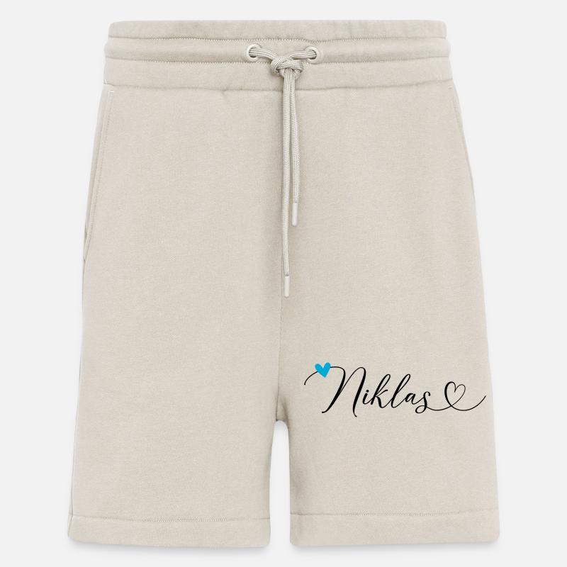 Niklas Nom Prénom Calligraphie coeur - Short bio décontracté fabriqué en UE - WARM CLAY