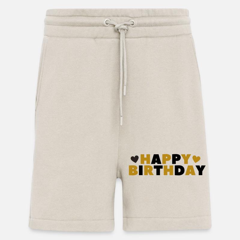 Bon anniversaire - Short bio décontracté fabriqué en UE - WARM CLAY