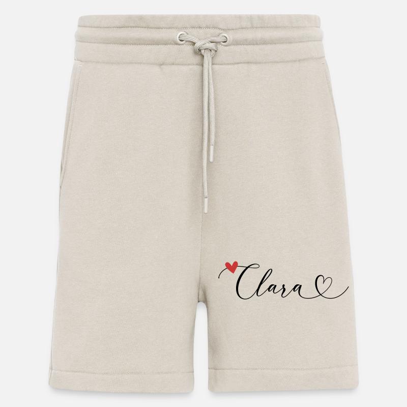 Clara Nom Prénom Calligraphie Coeur - Short bio décontracté fabriqué en UE - WARM CLAY