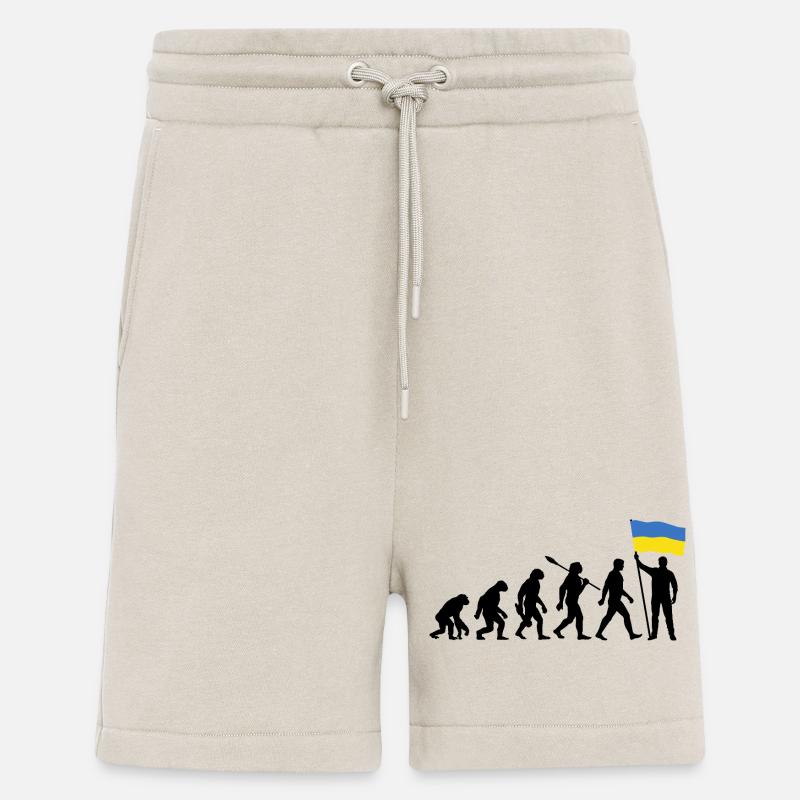 Ukraine - Evolution - Drapeau - Nation - Short bio décontracté fabriqué en UE - WARM CLAY