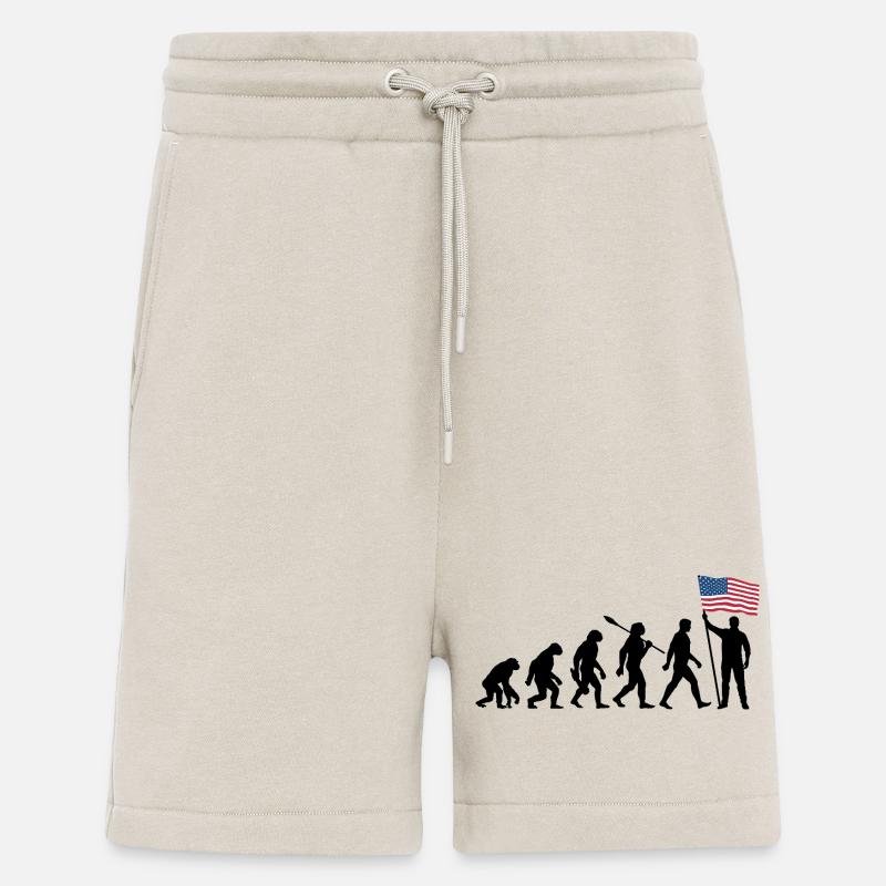 Amerika - USA - Evolution - Flagge - Nation - Shorts - made by SPREAD - WARM CLAY