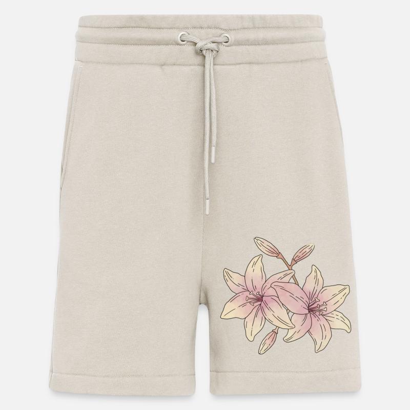 Fleurs de lys - Short bio décontracté fabriqué en UE - WARM CLAY