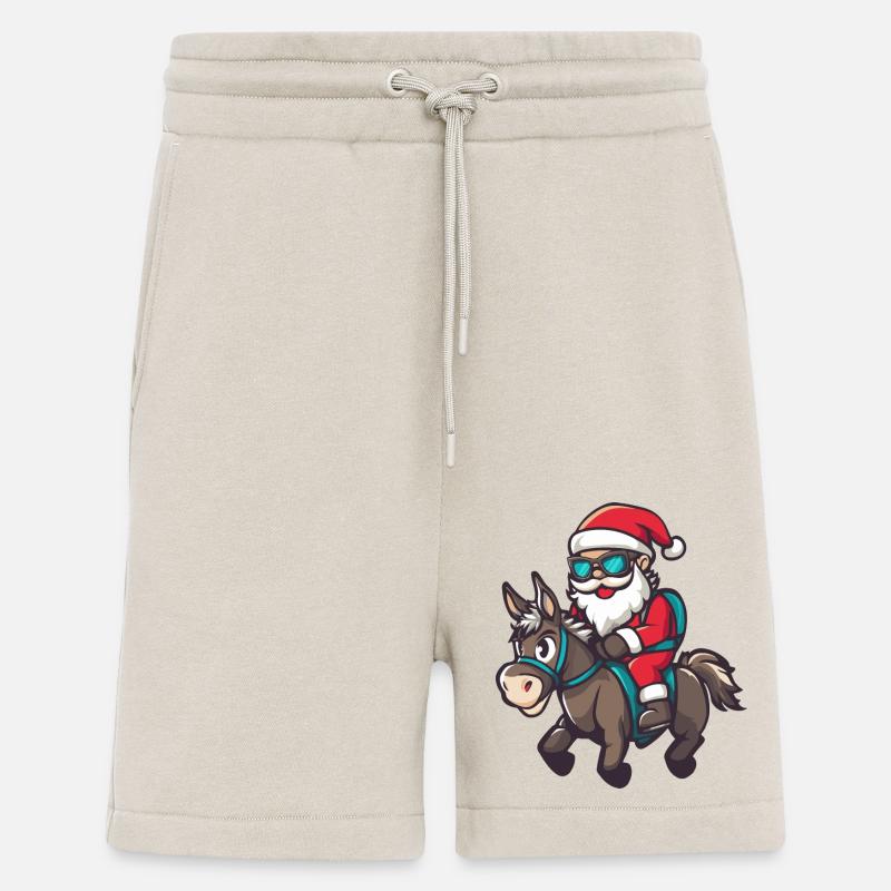 Âne Père Noël - Short bio décontracté fabriqué en UE - WARM CLAY