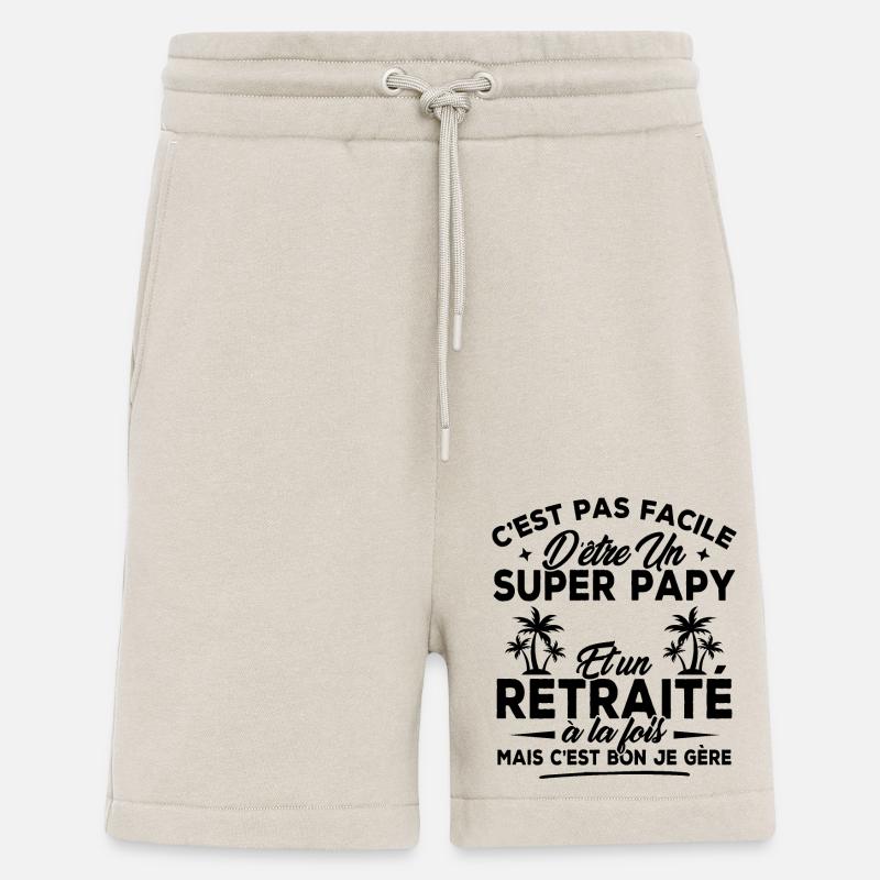 Pas facile d'être un super Papy et un Retraité - Short bio décontracté fabriqué en UE - WARM CLAY