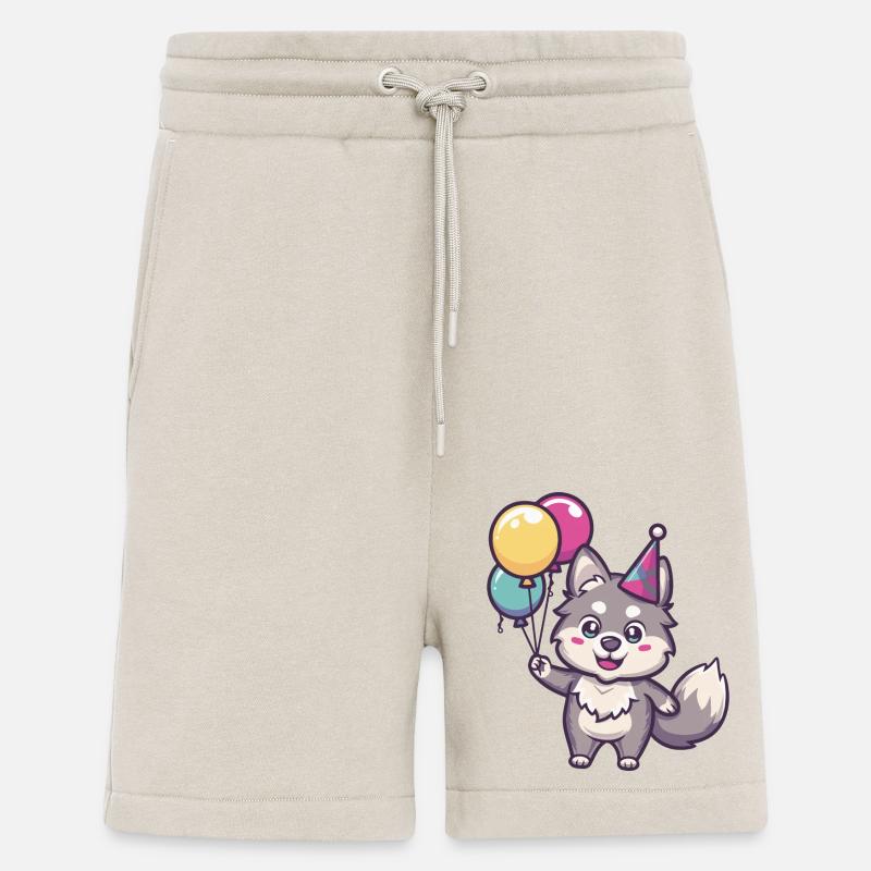 Loup Anniversaire Bébé - Short bio décontracté fabriqué en UE - WARM CLAY