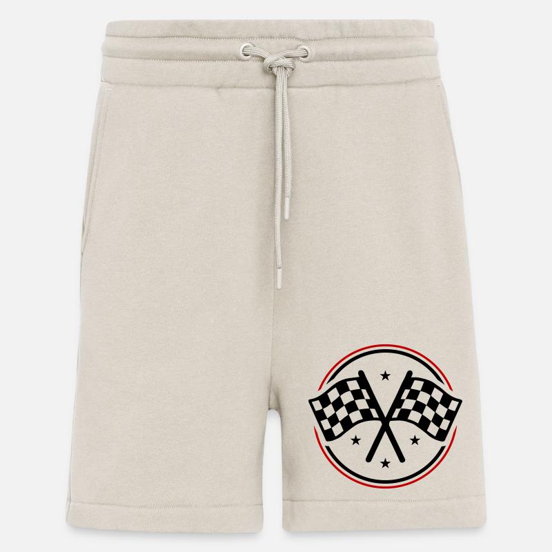 Drapeau de course à damier - Short bio décontracté fabriqué en UE - WARM CLAY