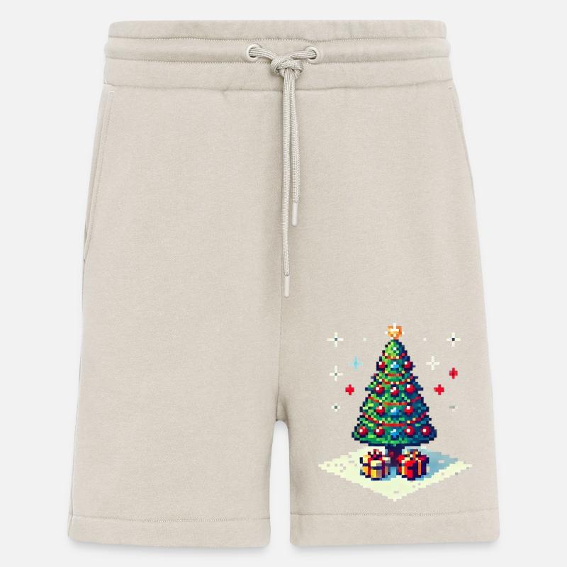 Arbre de Noël 8 bits - Short bio décontracté fabriqué en UE - WARM CLAY