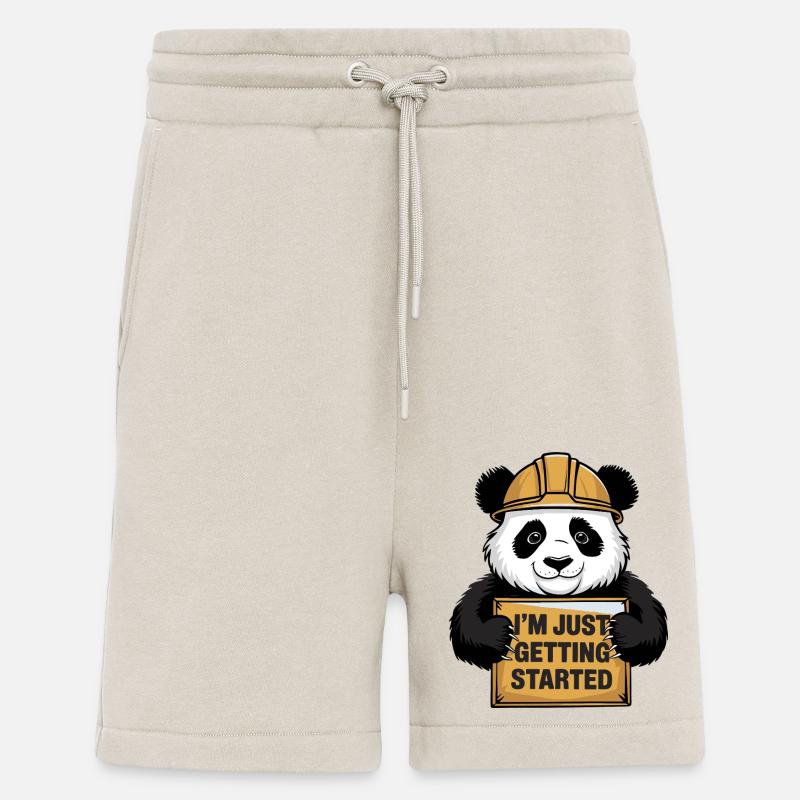 I'm Just Getting Started Panda - Shorts - made by SPREAD - WARM CLAY