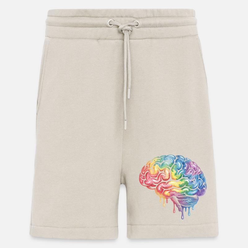 Rainbow Brain Gradient Print Design - Shorts - made by SPREAD - WARM CLAY