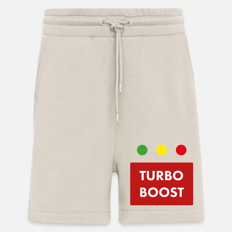 Texte rétro du turbo boost - Short bio décontracté fabriqué en UE - WARM CLAY