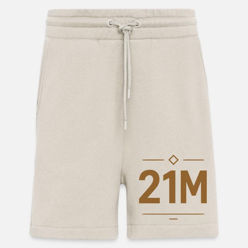 Conception de la limite Bitcoin 21M - Short bio décontracté fabriqué en UE - WARM CLAY