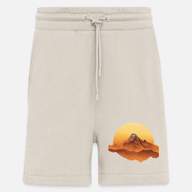 Sunset Mountains Circular Shape - Shorts - made by SPREAD - WARM CLAY