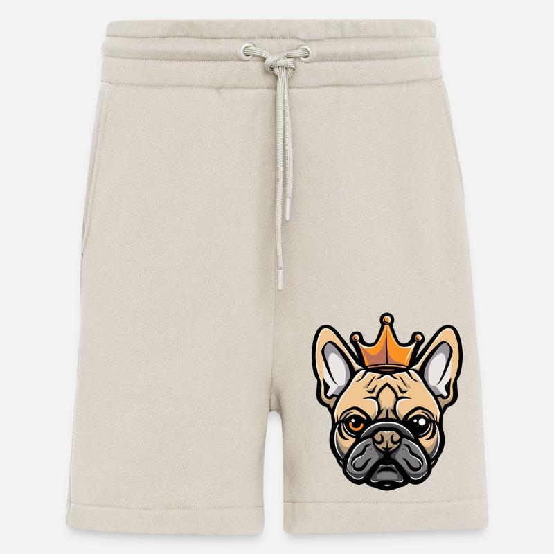 Couronne de Chien Bouledogue Français - Short bio décontracté fabriqué en UE - WARM CLAY