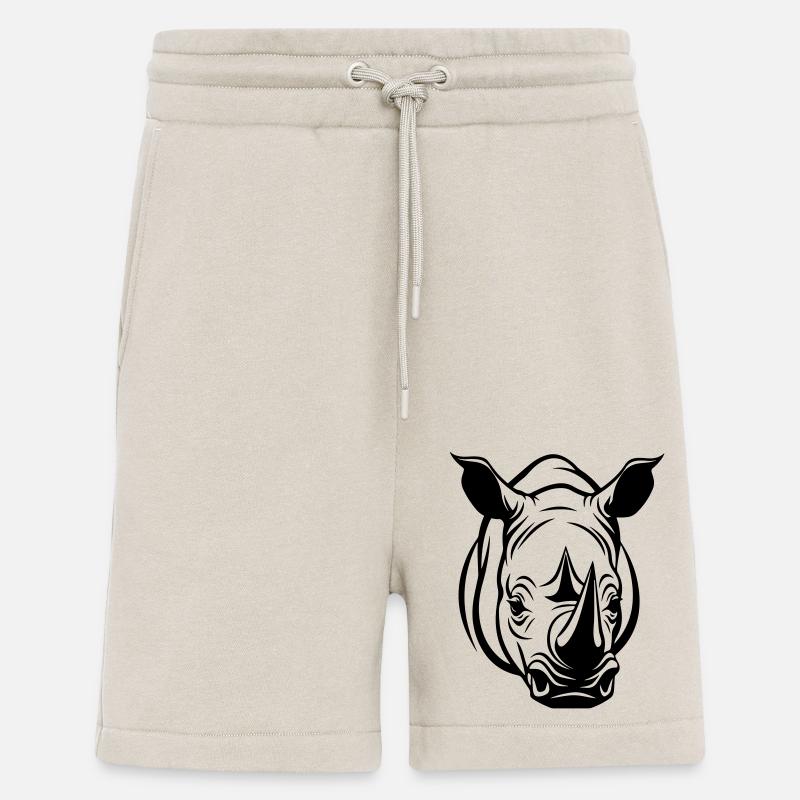 Tête de rhinocéros - Short bio décontracté fabriqué en UE - WARM CLAY