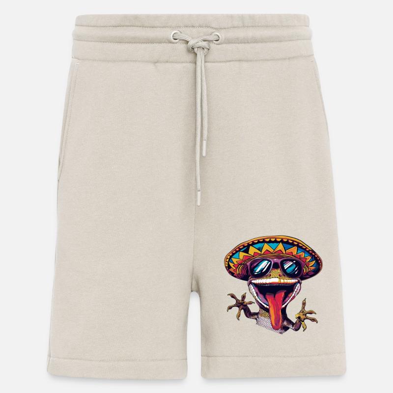 Lizard Gecko Comic Funny Sombrero - Shorts - made by SPREAD - WARM CLAY