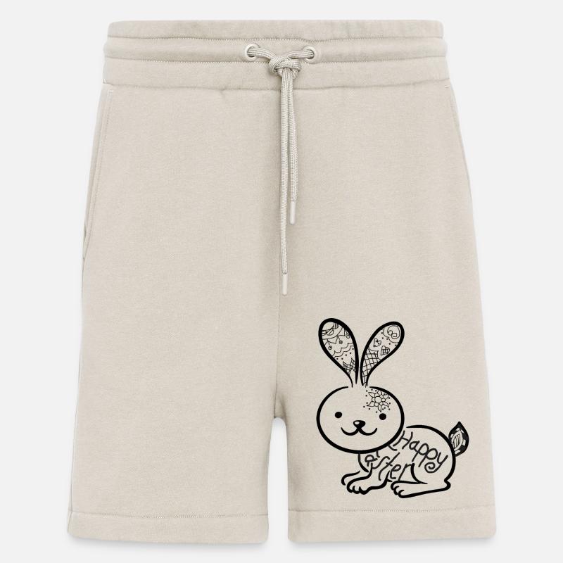 Lapin de Pâques avec mandala - Short bio décontracté fabriqué en UE - WARM CLAY