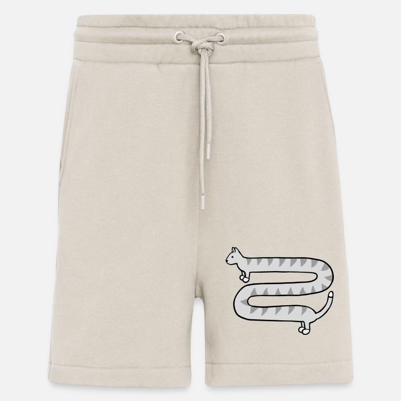 Cute long grey tabby cat - Shorts - made by SPREAD - WARM CLAY