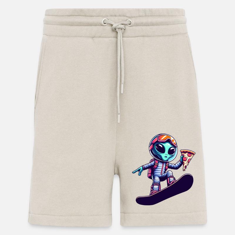 Alien Snowboard Pizza Spaß - Shorts - made by SPREAD - WARM CLAY