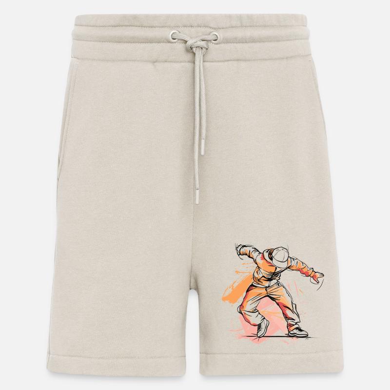 Dessin de breakdancer - Short bio décontracté fabriqué en UE - WARM CLAY