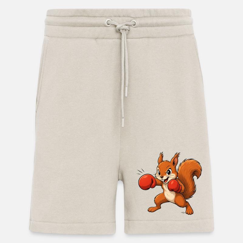 Boxendes Eichhörnchen Cartoon Spaß Motiv  - Shorts - made by SPREAD - WARM CLAY