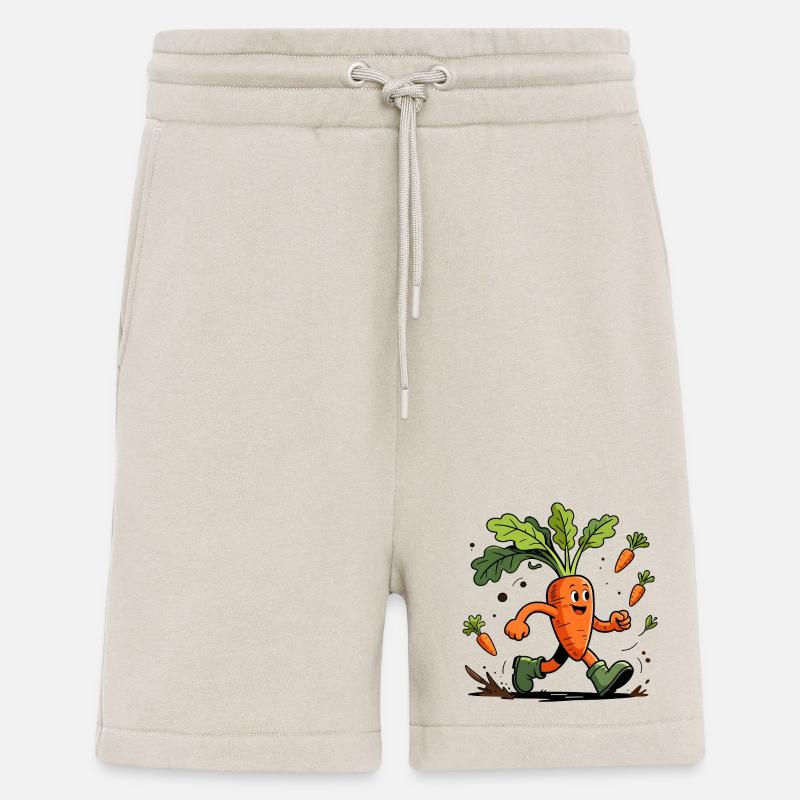 Fun dynamic carrot gardener - Shorts - made by SPREAD - WARM CLAY