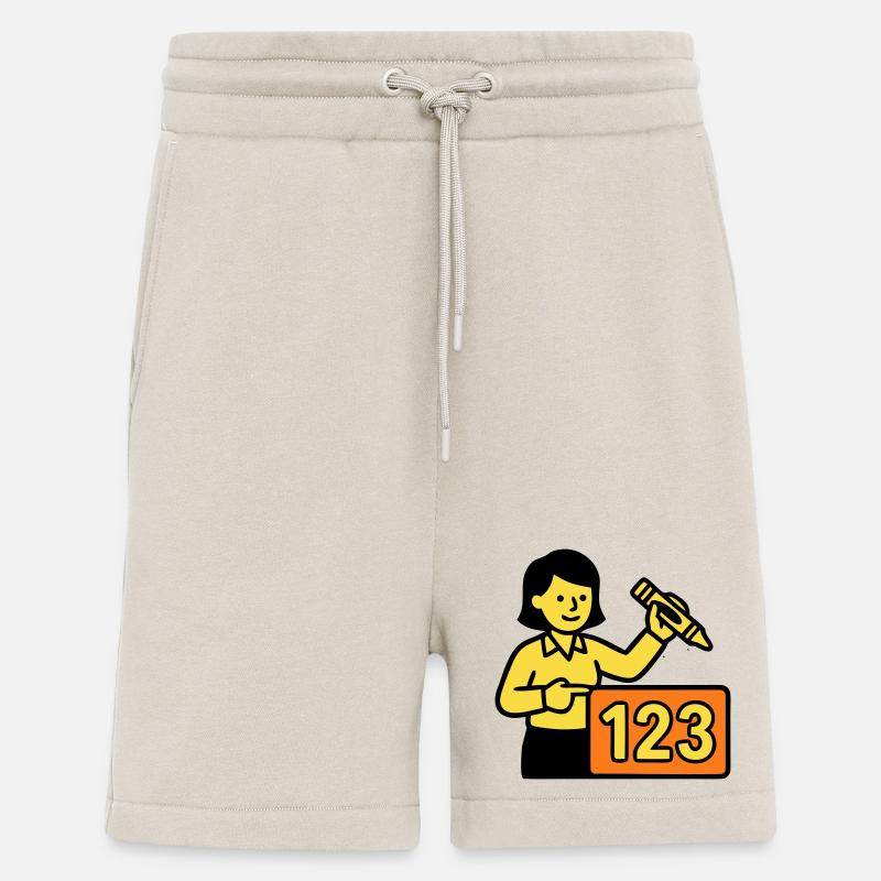 Teacher Math 123 School - Shorts - made by SPREAD - WARM CLAY