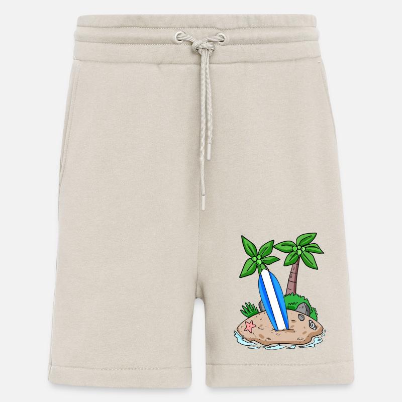 Insel mit Surfbrett - Shorts - made by SPREAD - WARM CLAY