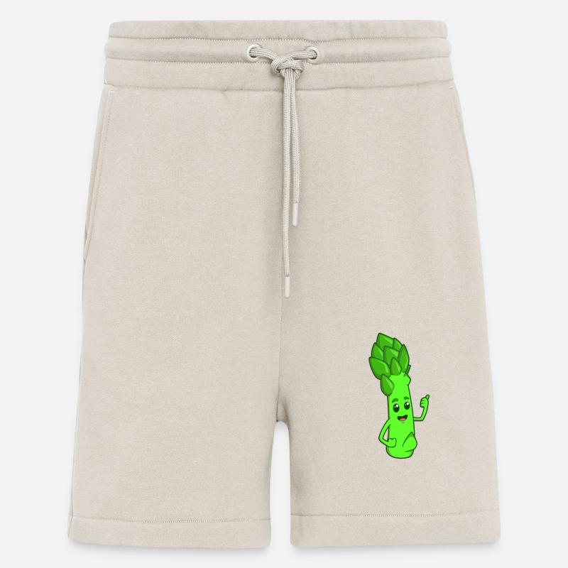 Comic grüner Spargel - Shorts - made by SPREAD - WARM CLAY