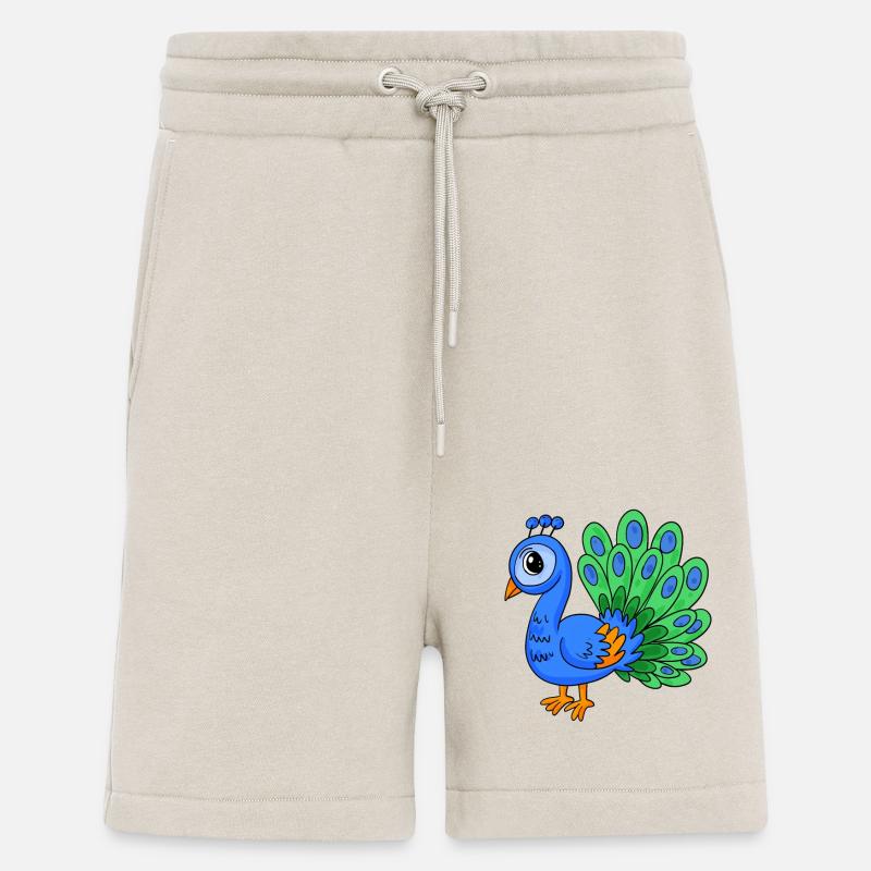 Peacock Bird - Shorts - made by SPREAD - WARM CLAY