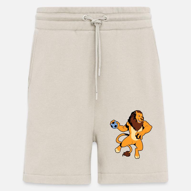 Comic Löwe spielt Handball - Shorts - made by SPREAD - WARM CLAY