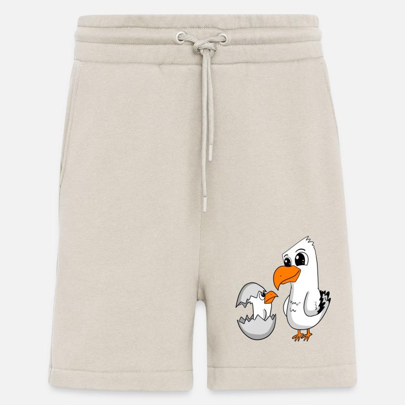 Mouette avec bébé Mouette - Short bio décontracté fabriqué en UE - WARM CLAY