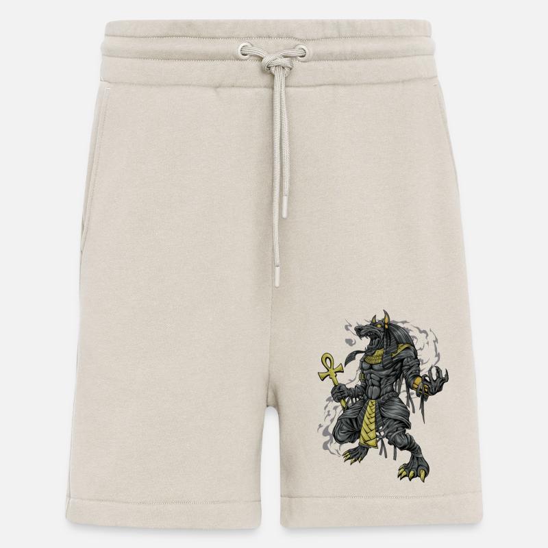 Dieu égyptien Anubis - Short bio décontracté fabriqué en UE - WARM CLAY