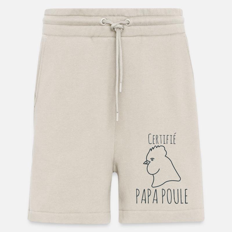 Certifié papa poule 2 - Short bio décontracté fabriqué en UE - WARM CLAY