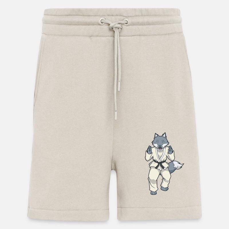 Comic Wolf makes judo - Shorts - made by SPREAD - WARM CLAY