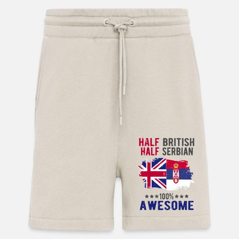 Half British Half Serb - Shorts - made by SPREAD - WARM CLAY