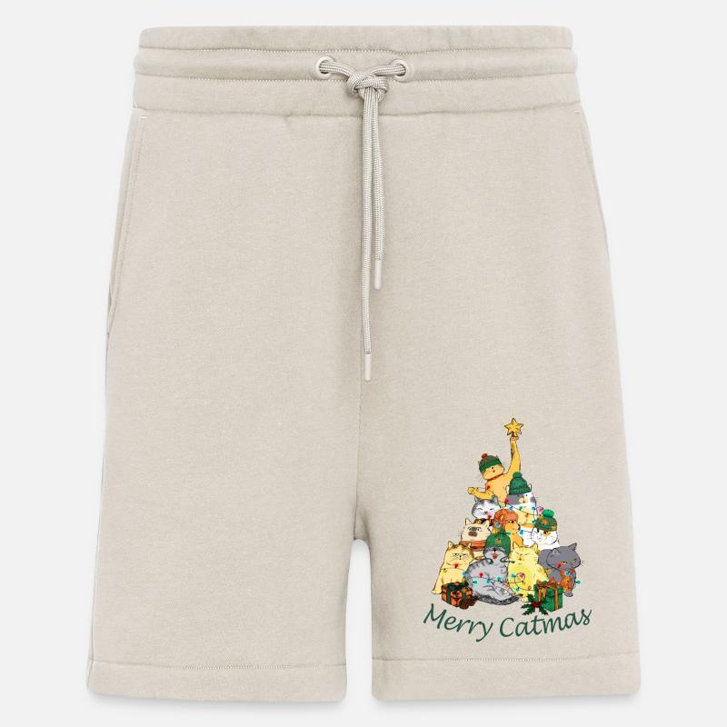Katzen bilden eine Weihnachtsbaum Pyramidekinderki - Shorts - made by SPREAD - WARM CLAY