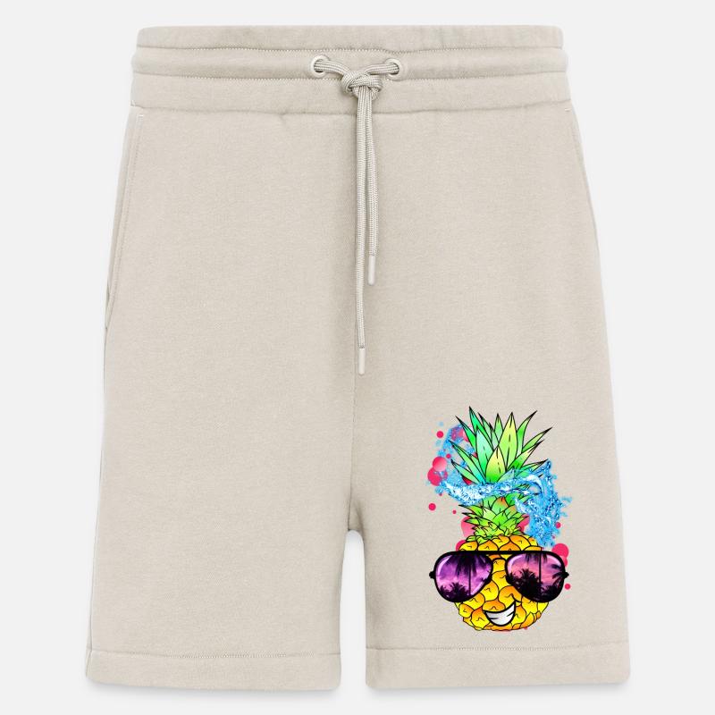 fruit d’ananas acidulé avec visage - Short bio décontracté fabriqué en UE - WARM CLAY