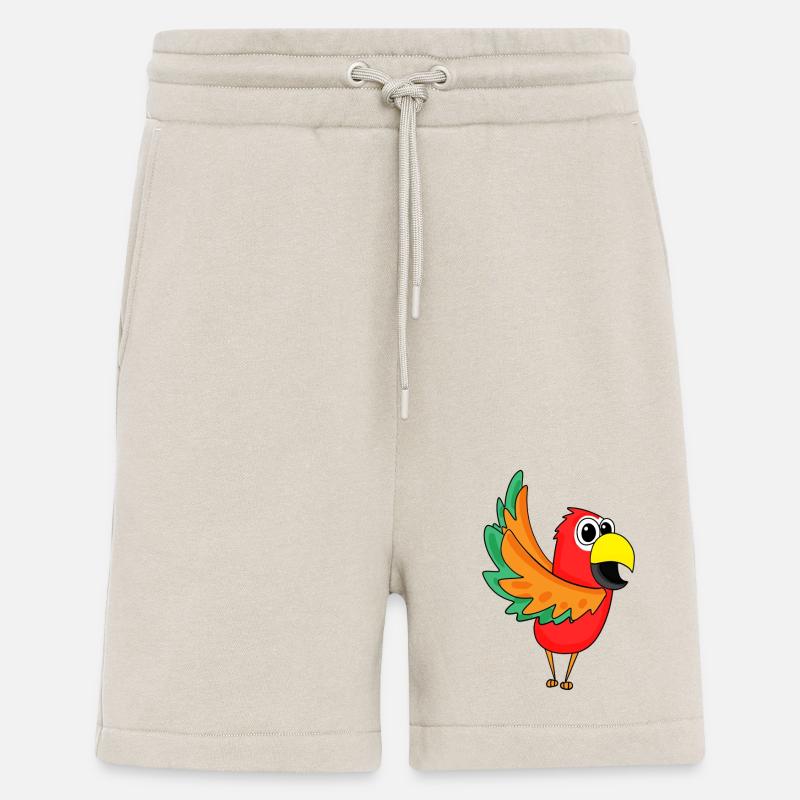 Jungle de perroquets - Short bio décontracté fabriqué en UE - WARM CLAY