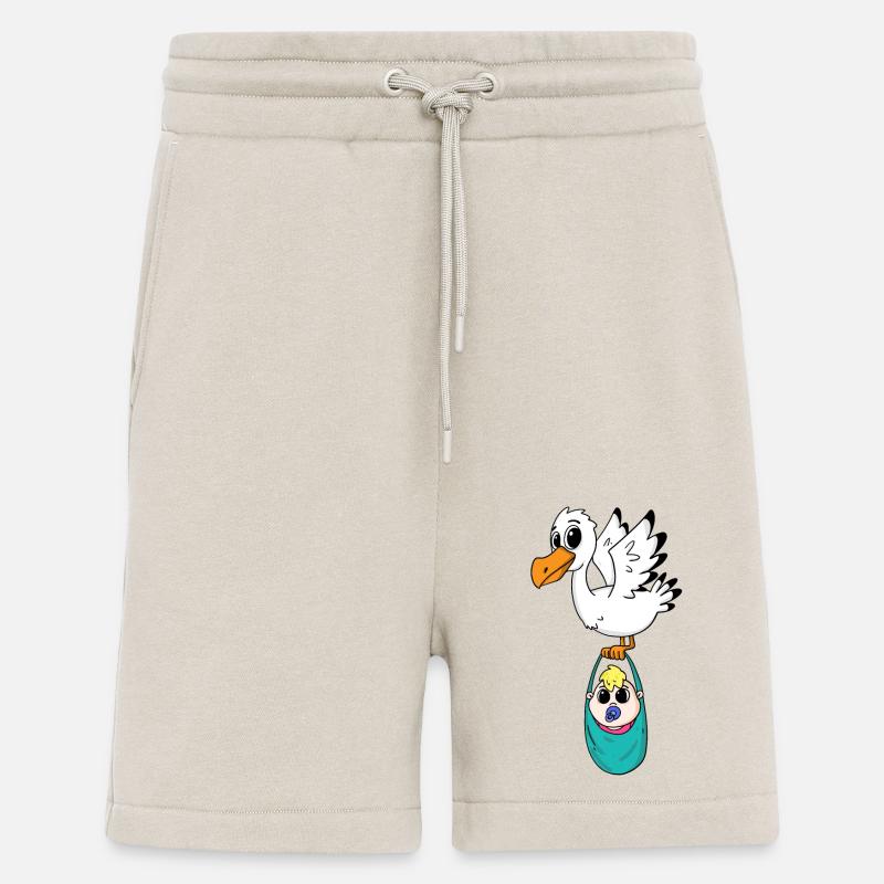 Oiseau avec grossesse de bébé - Short bio décontracté fabriqué en UE - WARM CLAY