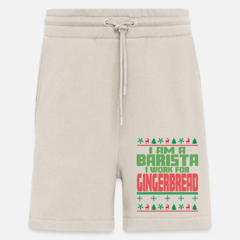 Citation de Noël du barista - Short bio décontracté fabriqué en UE - WARM CLAY