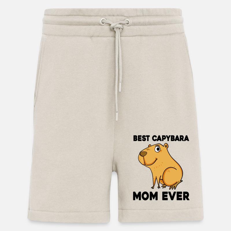 Capybara Mama Wasserschwein - Short bio décontracté fabriqué en UE - WARM CLAY
