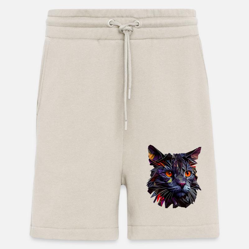 Cat Cats Kitten Polygon Cat - Shorts - made by SPREAD - WARM CLAY