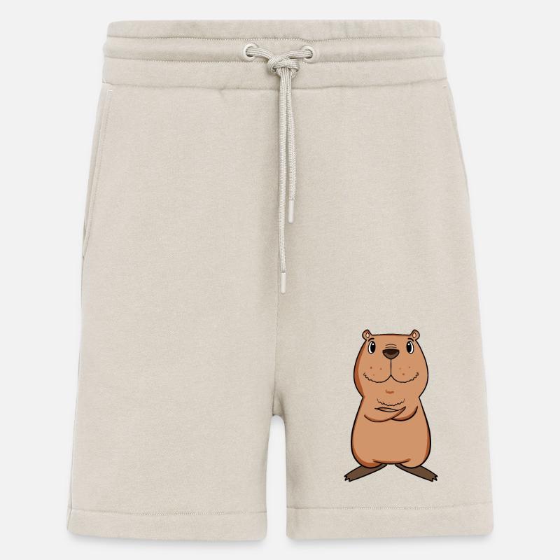 Motif Capybara capybara - Short bio décontracté fabriqué en UE - WARM CLAY