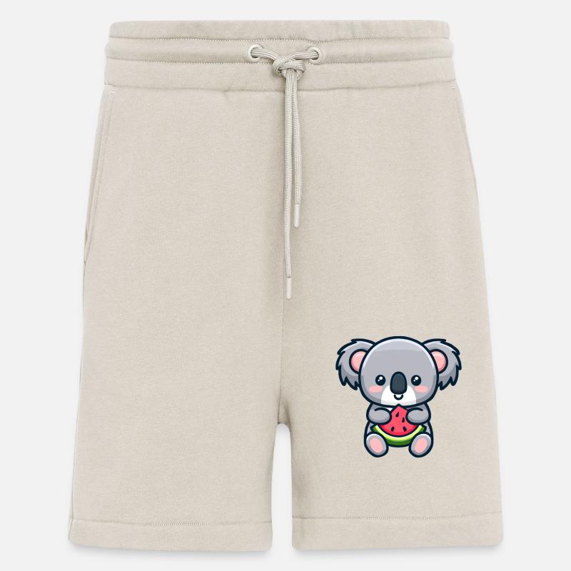 sweet koala eats red watermelon - Shorts - made by SPREAD - WARM CLAY
