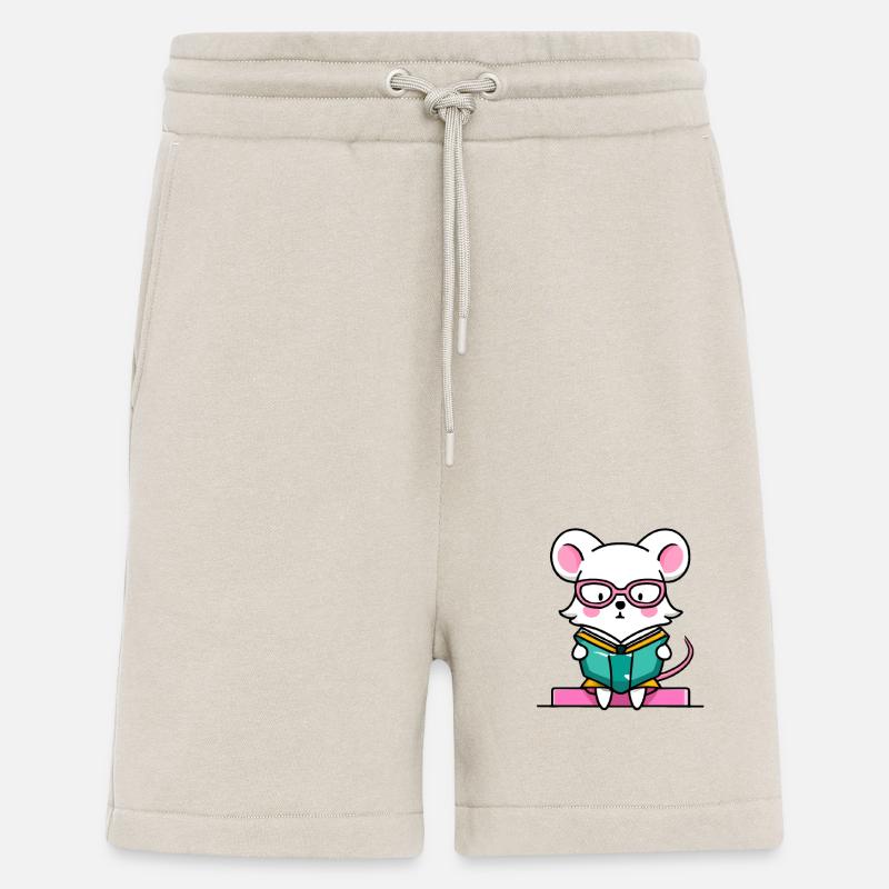 Leseratte Maus im Buch - Shorts - made by SPREAD - WARM CLAY