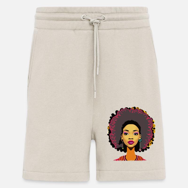 Dame mit Afro - Shorts - made by SPREAD - WARM CLAY