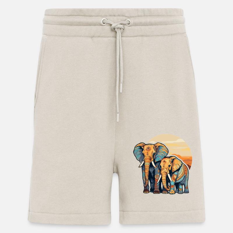 Elefanten Mama und Kind - Shorts - made by SPREAD - WARM CLAY