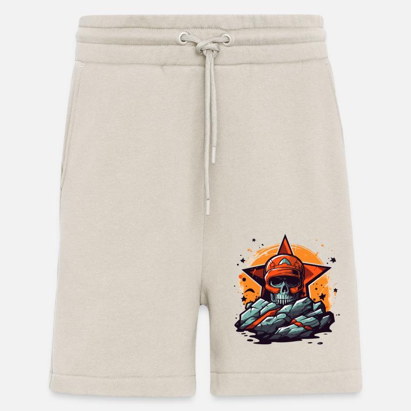 Rocks and a Star Skull - Shorts - made by SPREAD - WARM CLAY